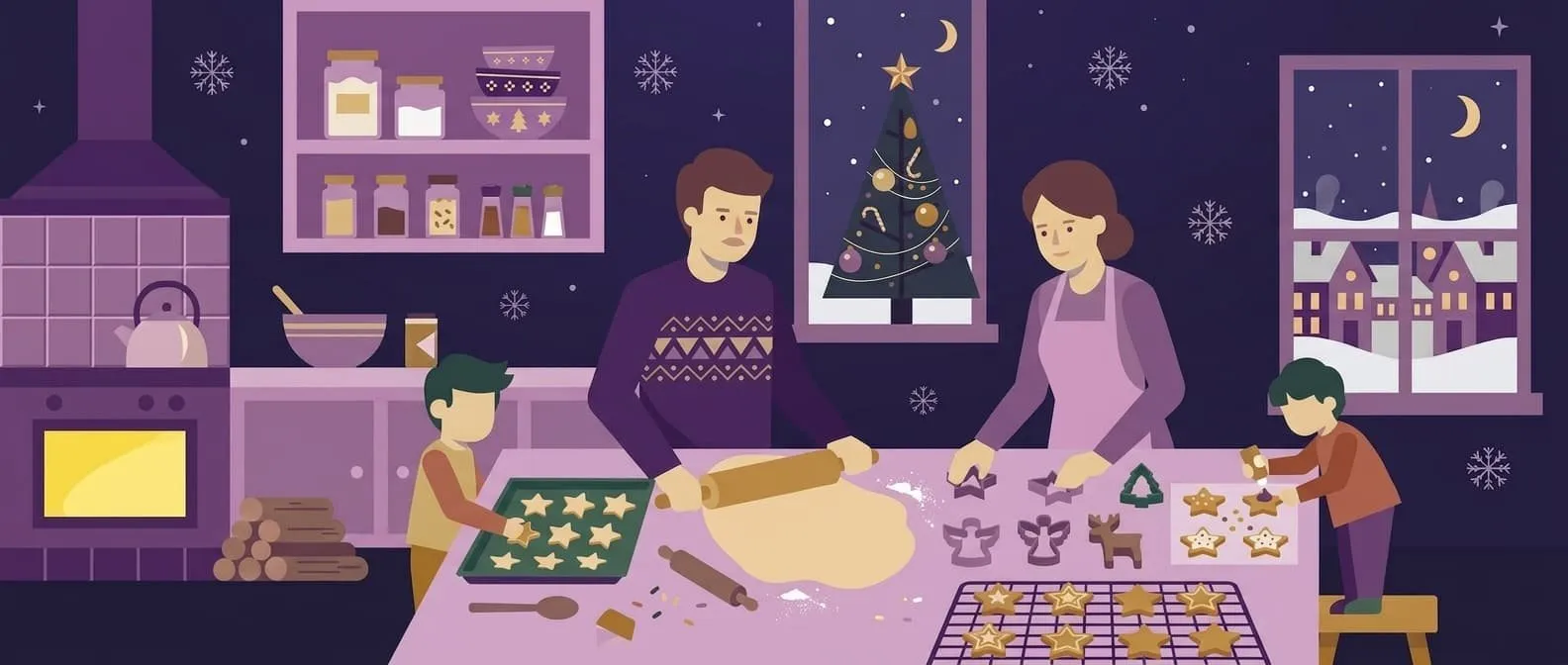 Frisch gebackene Weihnachtsplätzchen